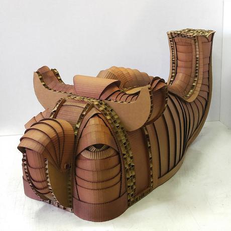 Paper Art Exhibit - Paper Creatures at the Old Jaffa Museum Aspidochelone - the sea monster - Julianna Szabo