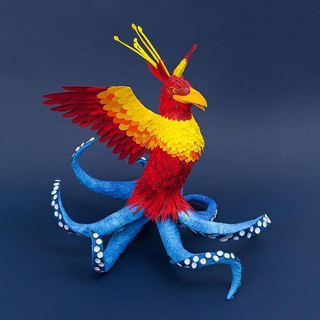 Paper Art Exhibit - Paper Creatures at the Old Jaffa Museum Elemental1 - Chosen - Julianna Szabo