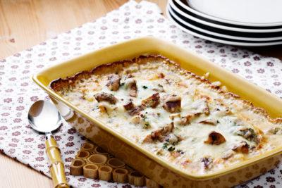 Fish Casserole with Mushrooms and French Mustard