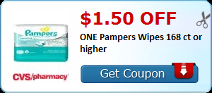 $1.50 off ONE Pampers Wipes 168 ct or higher