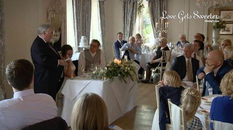 wedding video of speeches during wedding at Eaves Hall in clitheroe