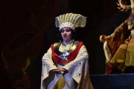  Princess Turandot (soprano Christine Goerke) has vowed never to marry unless a man of noble birth can solve her three riddles. | Photos by Kelly and Massa for Opera Philadelphia