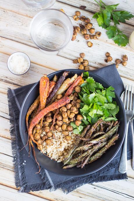 Moroccan Carrot Salad Bowl with Creamy Orange Dressing