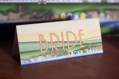 Advice! Large bifold invitation with illustration of Saunton Sands Hotel
