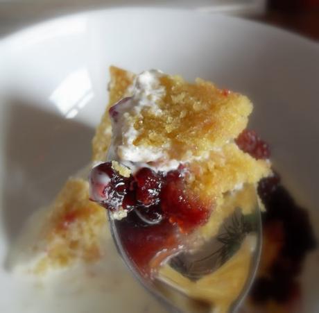 Steamed Cherry Bakewell Pudding