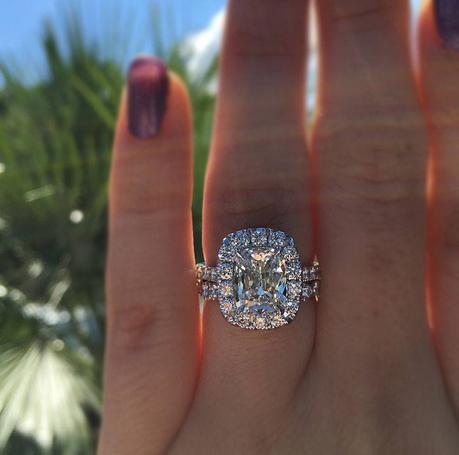Soft Square Halo Engagement Ring Eye Candy Soft Square Halo Engagement Ring