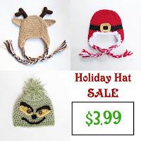 FLASH SALE! Santa, Reindeer and Little Grinch Crochet Pattern 3-Pack on Sale for A Limited Time.