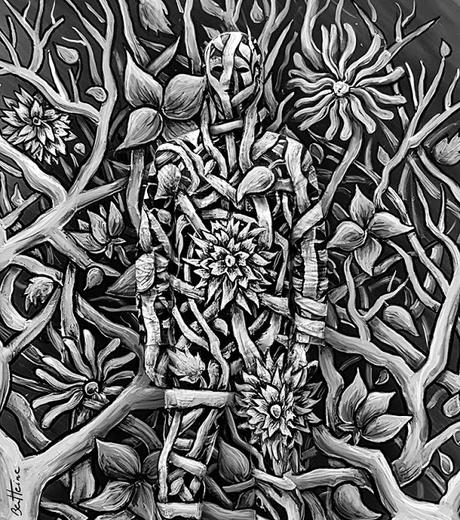 Invisible Man: Contemporary 3D Art Live Performance by Ben Heine - Flesh and Acrylic - Branches and Flowers - Özgür Ayyıldız - Ankamall