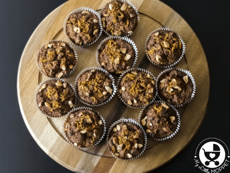 spiced carrot walnut muffins