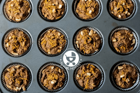 spiced carrot walnut muffins