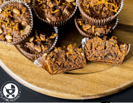 spiced carrot walnut muffins