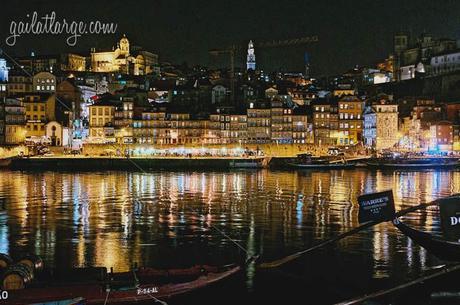 Porto's Ribeira by night