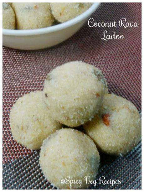 Rava coconut Ladoo(Semolina and coconut Laddu)(step by step with photo)