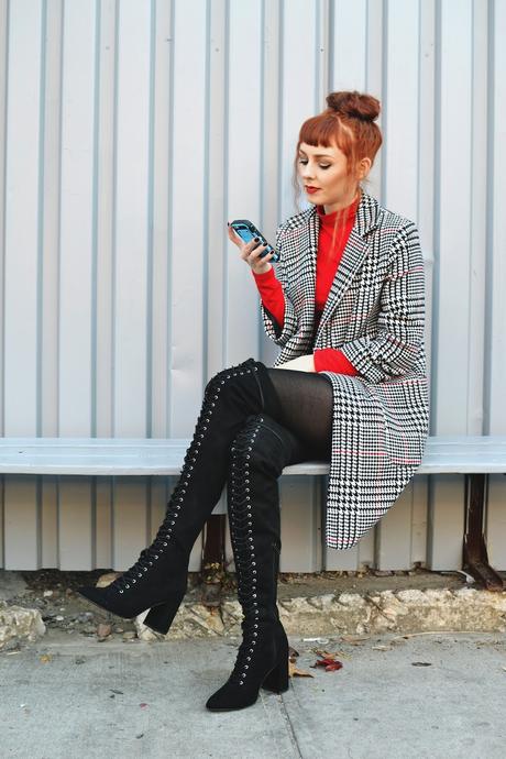 NEW COAT HOUNDSTOOTH FROM ZAFUL.COM