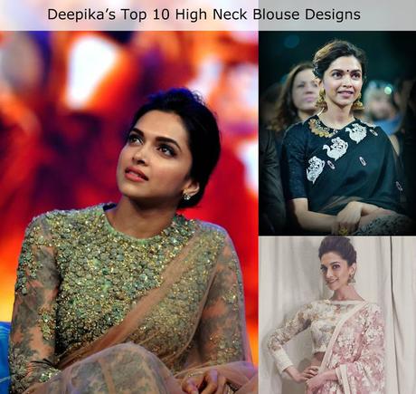 Deepika's Top 10 High Neck Saree Blouse Designs