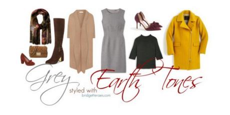 How to Wear Grey styled with Earth Tones