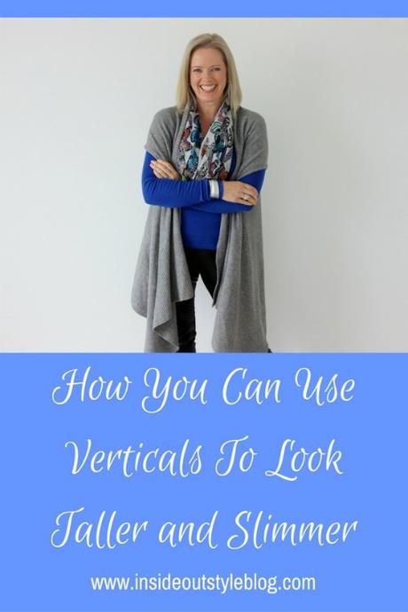 How to Look taller and slimmer by using vertical lines in clothing detail