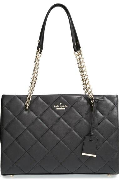 quilted chain handle tote