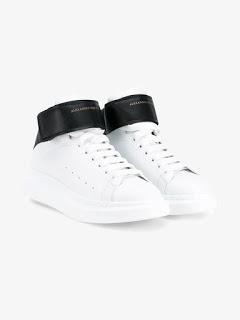 Black And White Friday:  Alexander McQueen Extended Sole Hi-Top Sneakers