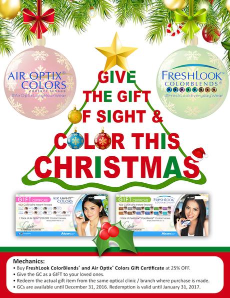 Freshlook and Air Optix Gift Certificates! Get 25% discount!