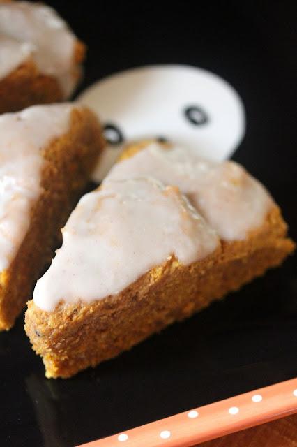 Vegan Pumpkin Scones with Maple Icing