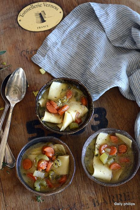 french country chicken stock noodle soup