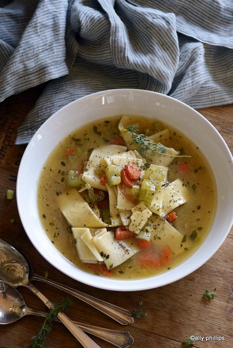 french country chicken stock noodle soup