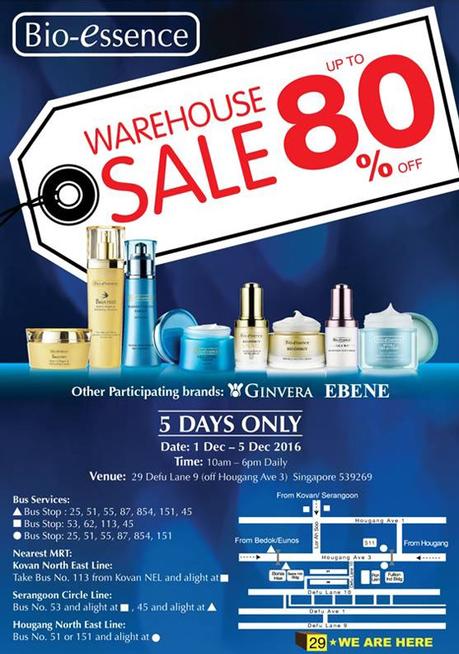 [What's New] Bio-essence, Ginvera & EBENE Warehouse Sale (Up to 80% Off‏)