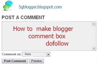 how to dofollow comment box in blogger