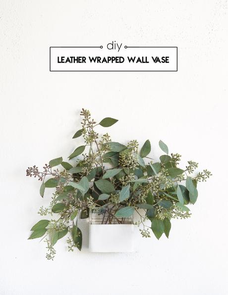 DIY Leather Wrapped Wall Vase