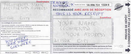 How to Send a Registered Letter in France recommande2