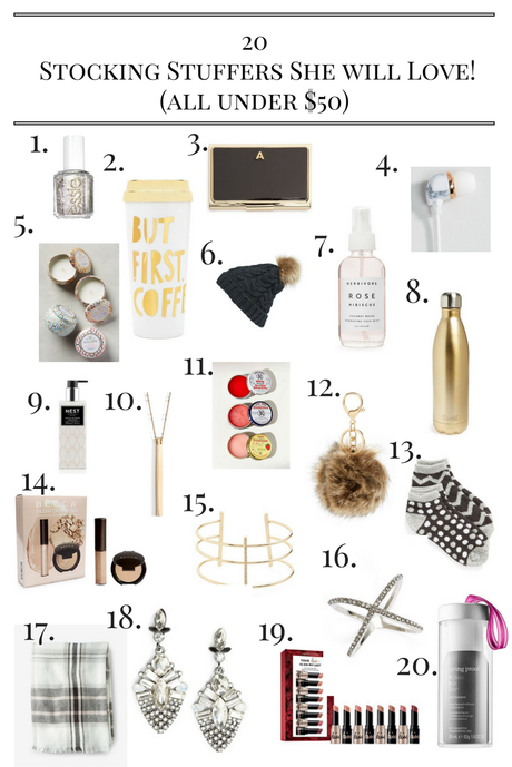 20 Stocking Stuffers She will Love (all under $50)