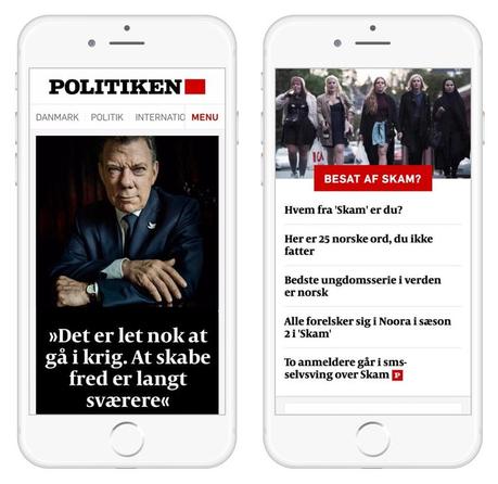 In Denmark: great redesign of mobile, website for Politiken