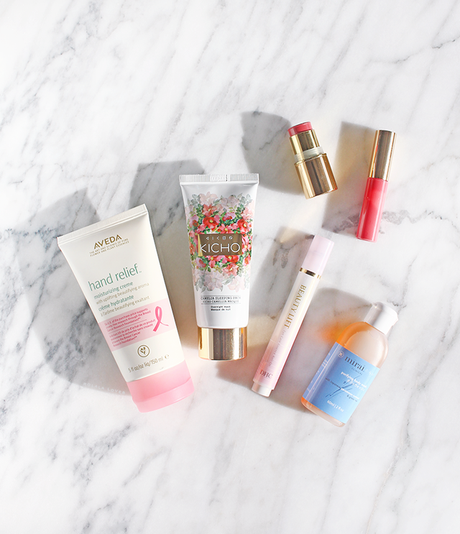 Beauty Review, Aveda Hand Relief Moisturizing Creme, Kicho Camellia Sleeping Pack, Beautycounter for Target Color Story Set,  DHC Beauty Lift Eye Care Essence Roll-On, Mirai Clinical Purifying & Deodorizing Body Wash
