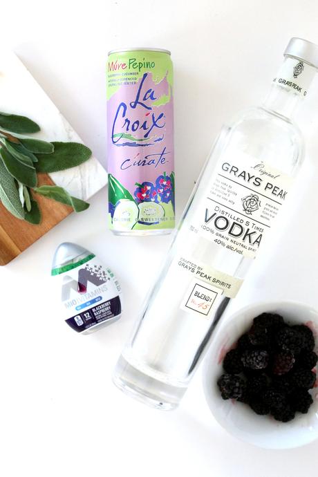 Ingredients for Blackberry Sage Sparkling Cocktail
