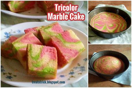 Tricolor Marble Cake Recipe @ treatntrick.blogspot.com