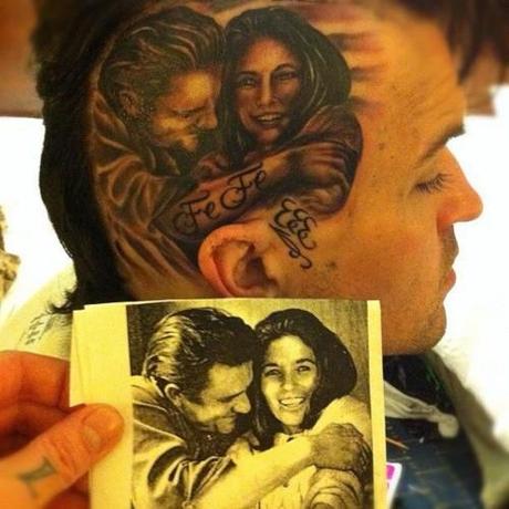 Yalewolf Johny Cash Tattoo Rapper Yelawolf Gets Girlfrinds Name Tattooed on Head