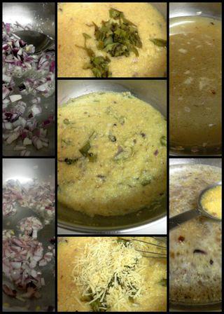 Cheesy corn grits collage