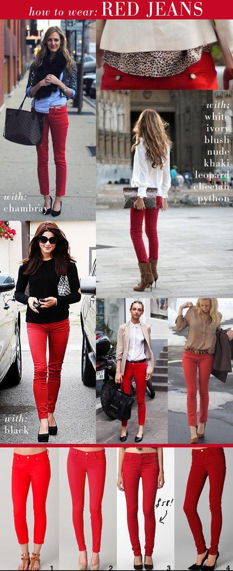 HOW TO WEAR // Red Jeans, Mint Jeans