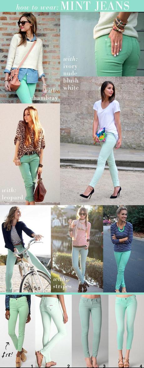 HOW TO WEAR // Red Jeans, Mint Jeans