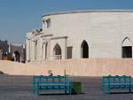Side of the Katara amphitheater with blue benches