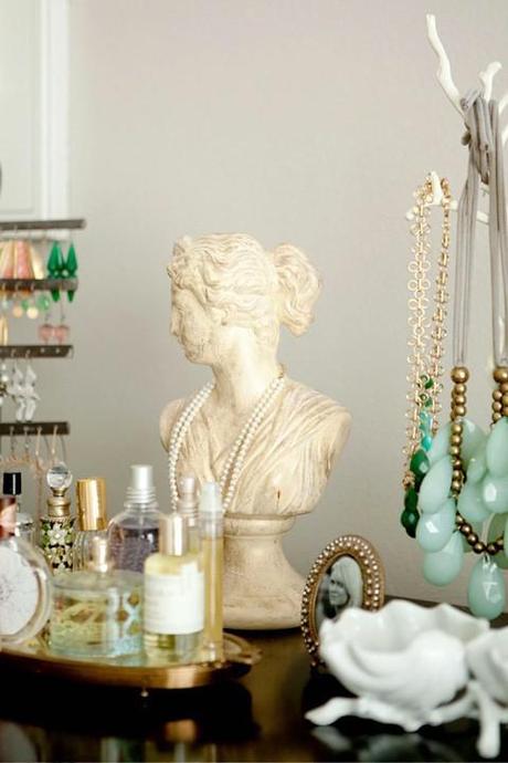 jewelry bust via MadeByGirl JEWELRY BUSTS // Organizing, Displaying