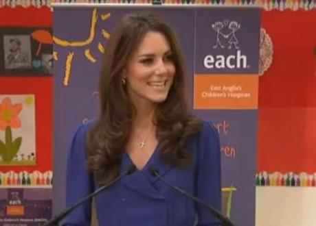 The Duchess of Cambridge fights nerves to deliver her first public speech