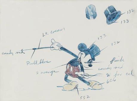 1936 Disney original animation art on auction @SwannGalleries Mickey, Pinocchio, Lampwick