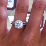 Cushion Cut Engagement ring with band
