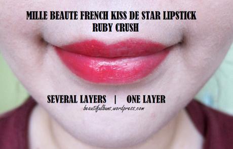Review: Mille Beaute French Kiss de Star Lipstick in Ruby Crush