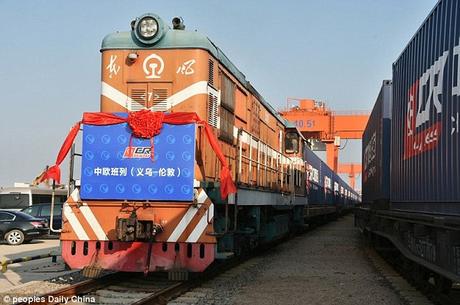 long distance trains :  freight train from China to London