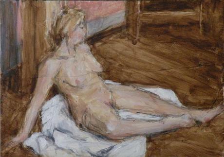 Seated Female Nude Figure Study Painting