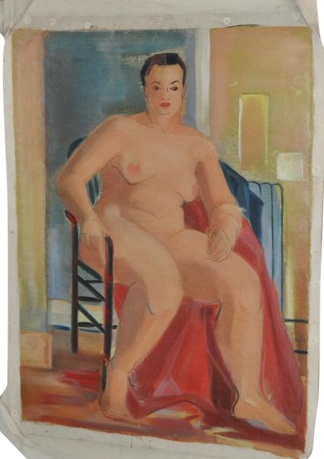 Vintage 1940s Figurative Nude Porttrait