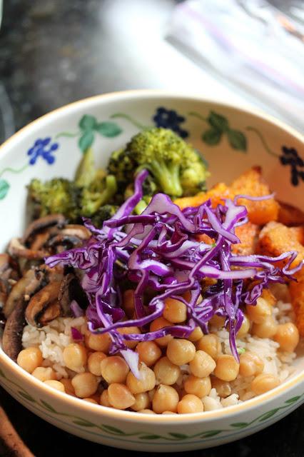 Bountiful Roasted Vegetable Bowl with Almond-Lemon Dressing